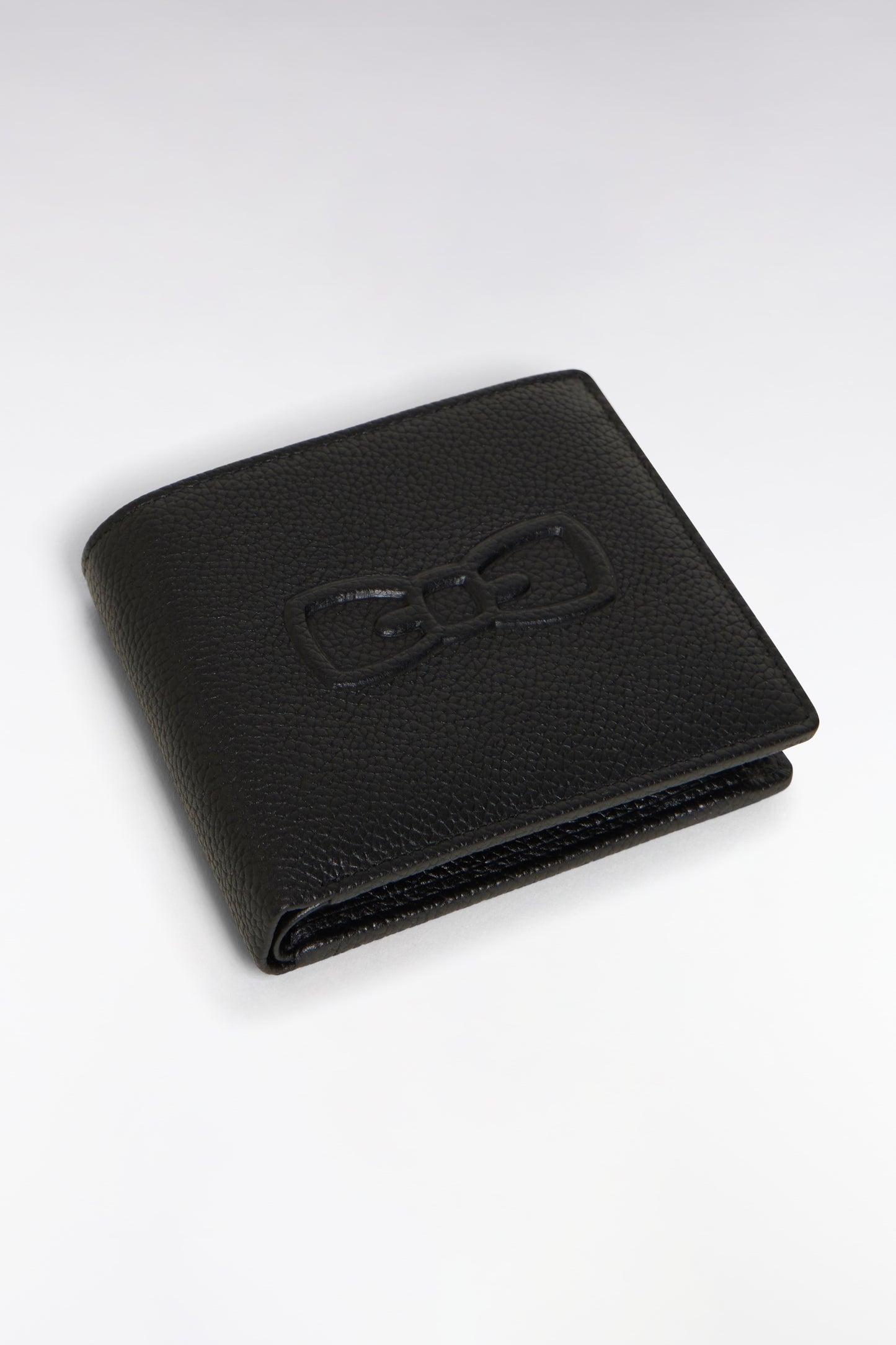 Portefeuille format italien en cuir grainé noir