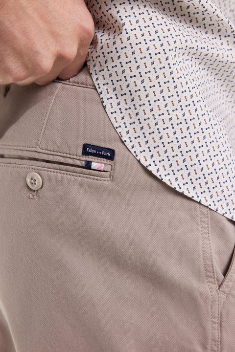 Pantalon chino sans plis en coton stretch beige clair - Image 3