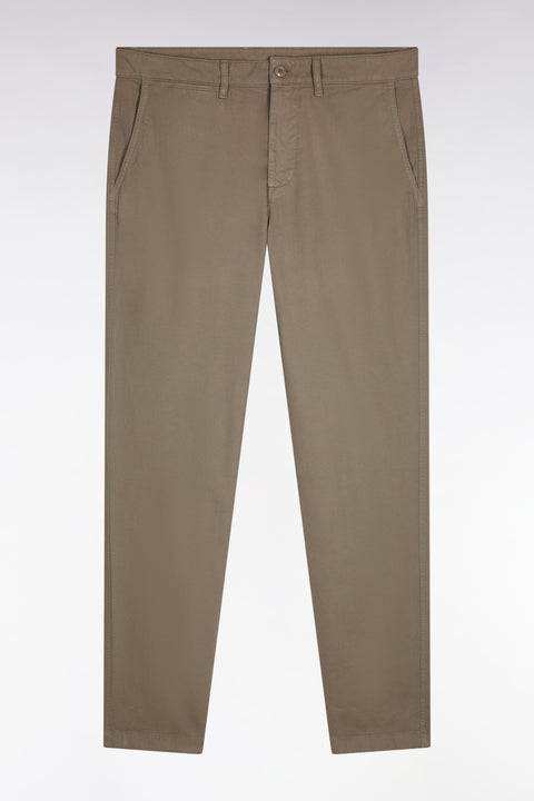Pantalon chino sans plis en coton stretch vert olive - Image 2