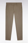 Pantalon chino sans plis en coton stretch vert olive