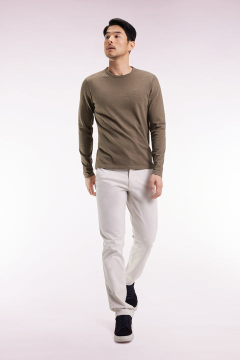 Pantalon chino sans plis en coton stretch écru - Image 3