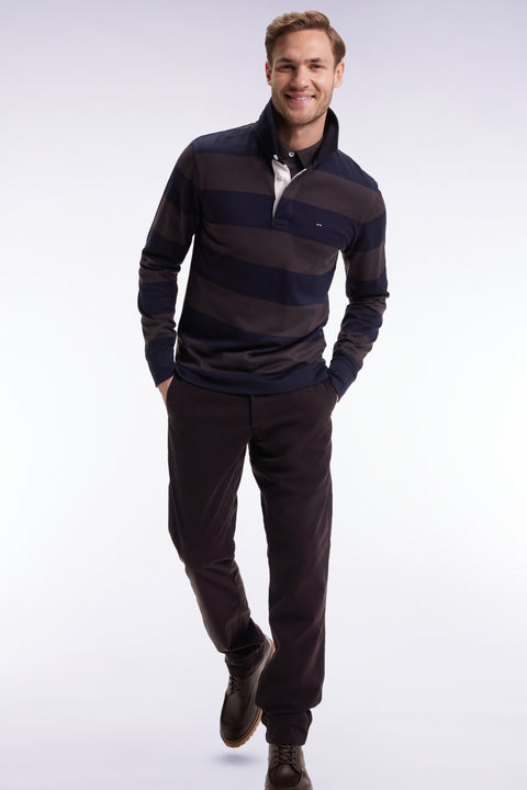 Pantalon chino sans plis en coton stretch marron - Image 3