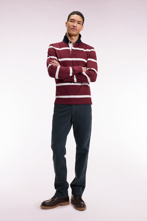 Pantalon chino sans plis en coton stretch vert bouteille - Image 3