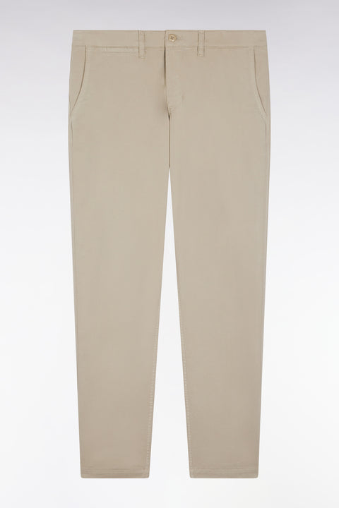 Pantalon chino sans plis en coton stretch beige - Image 2