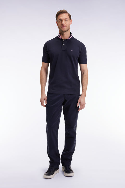 Pantalon chino sans plis en coton stretch marine - Image 1