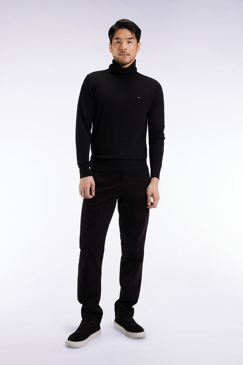 Pantalon chino sans plis en coton stretch noir - Image 1