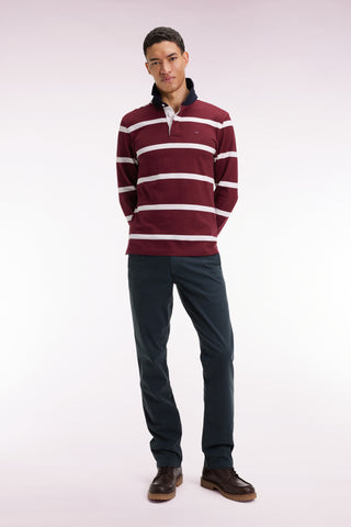 Pantalon chino sans plis en coton stretch vert bouteille