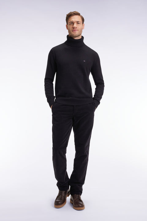 Pantalon chino sans plis en velours stretch noir - Image 3