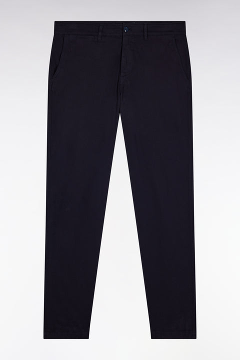 Pantalon chino sans plis en coton piqué stretch marine - Image 2