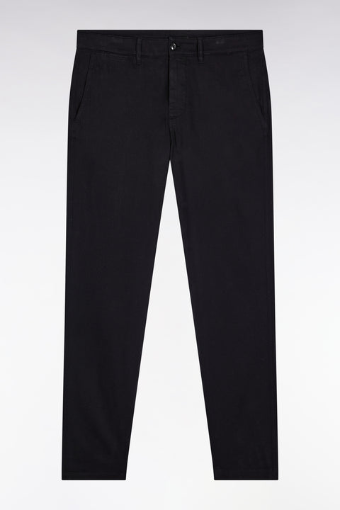 Pantalon chino sans plis en coton piqué stretch noir - Image 2