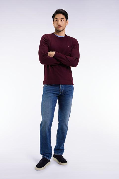 Blue stretch denim 5-pocket regular fit jeans - Image 1