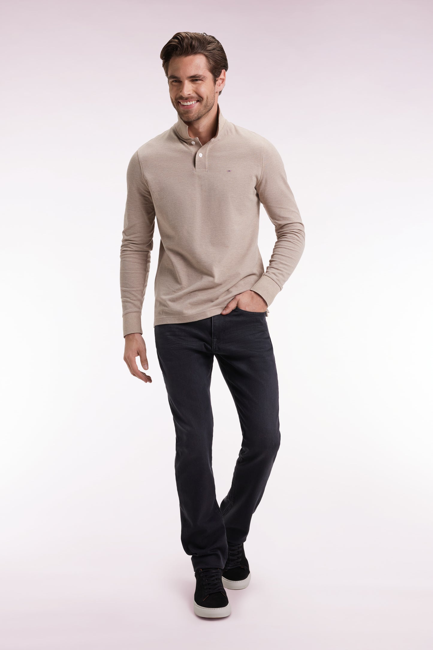 Jean 5 poches en denim stretch mélangé noir coupe Slim