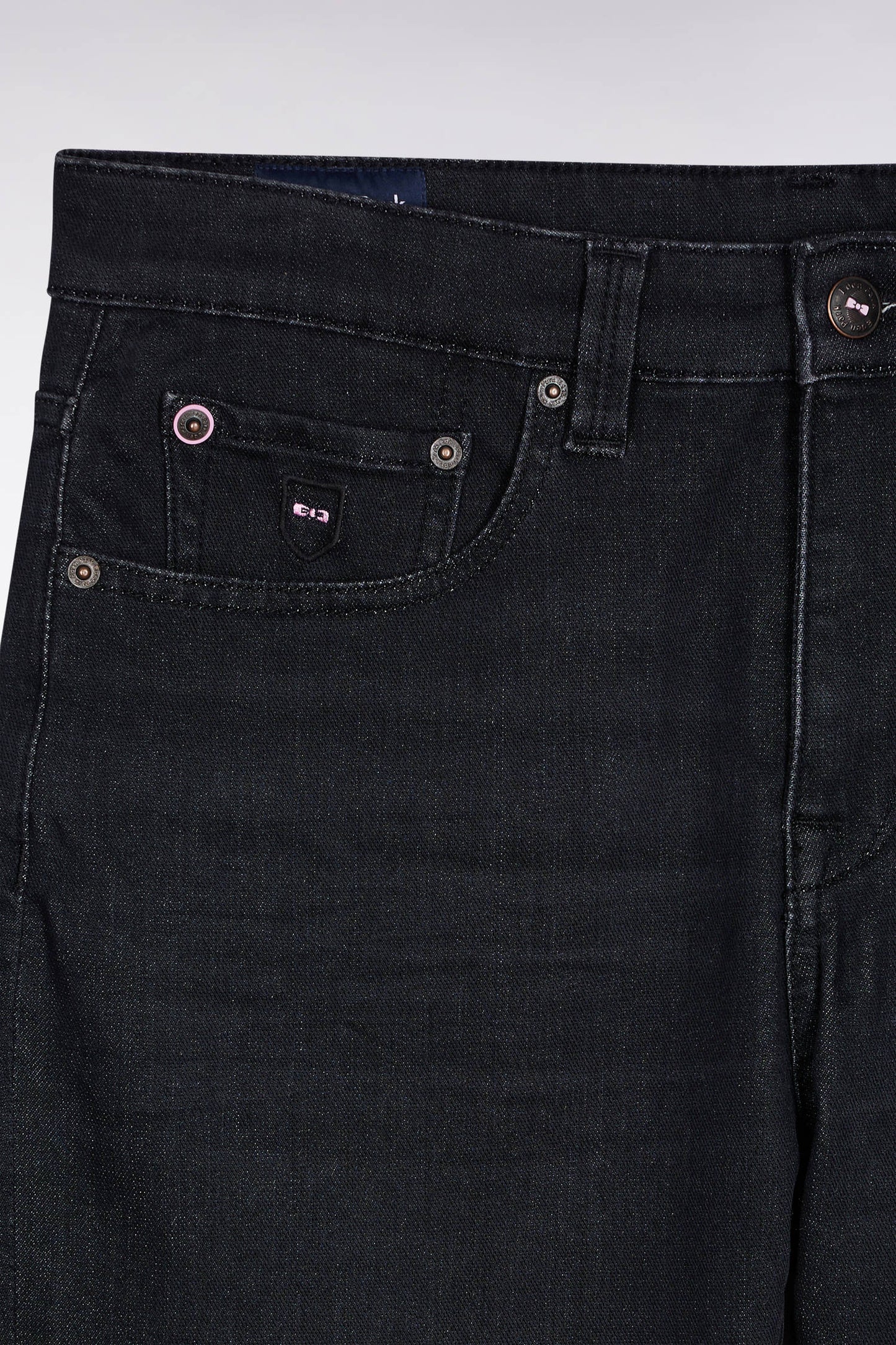 Jean 5 poches en denim stretch mélangé noir coupe Slim