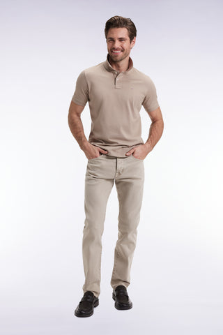 Jean 5 poches en coton stretch beige