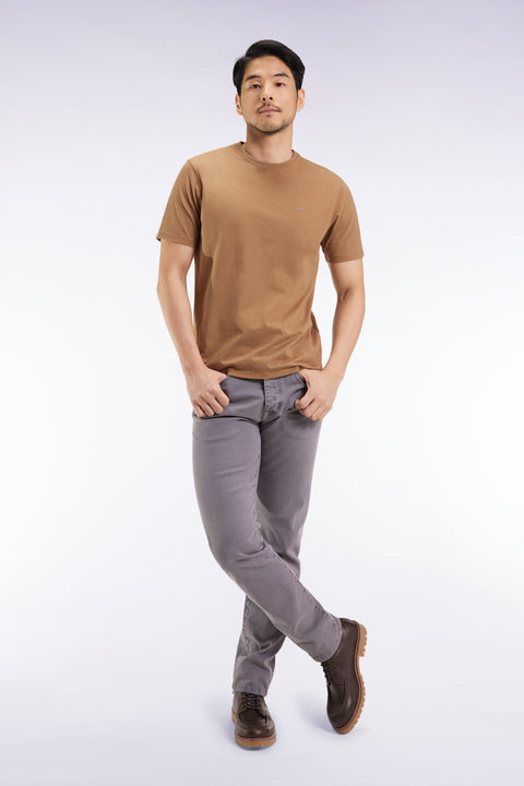 5-pocket jeans in beige stretch cotton - Image 1