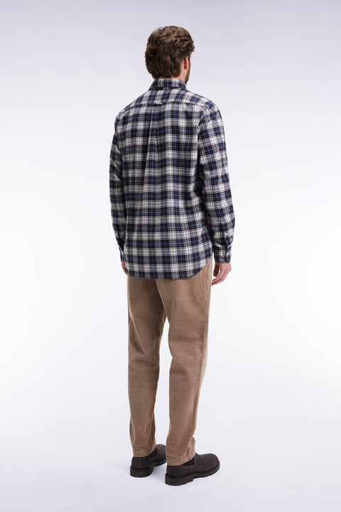 Pantalon taille élastique en velours côtelé beige coupe Modern - Image 3