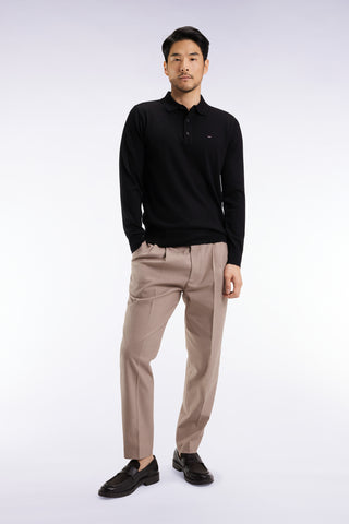 Elastic waistband pants, beige, Modern cut