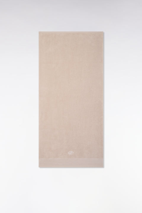 Beige cotton terry bath towel - Image 1