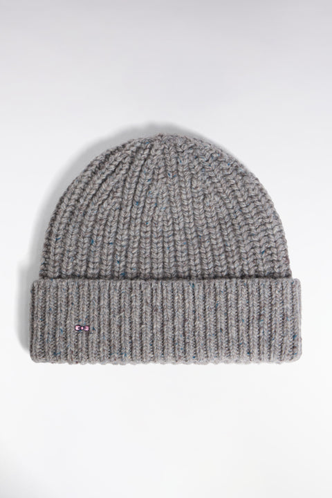 Grey ribbed wool and alpaca hat - Image 1