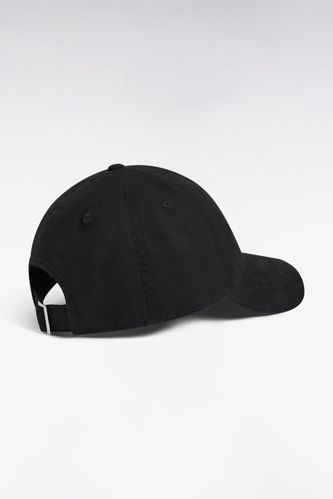 Black cotton piqué cap - Image 2