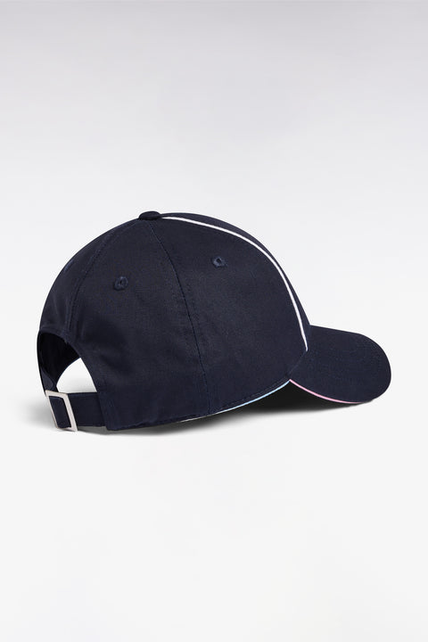 Casquette en twill de coton marine finitions tricolores - Image 2
