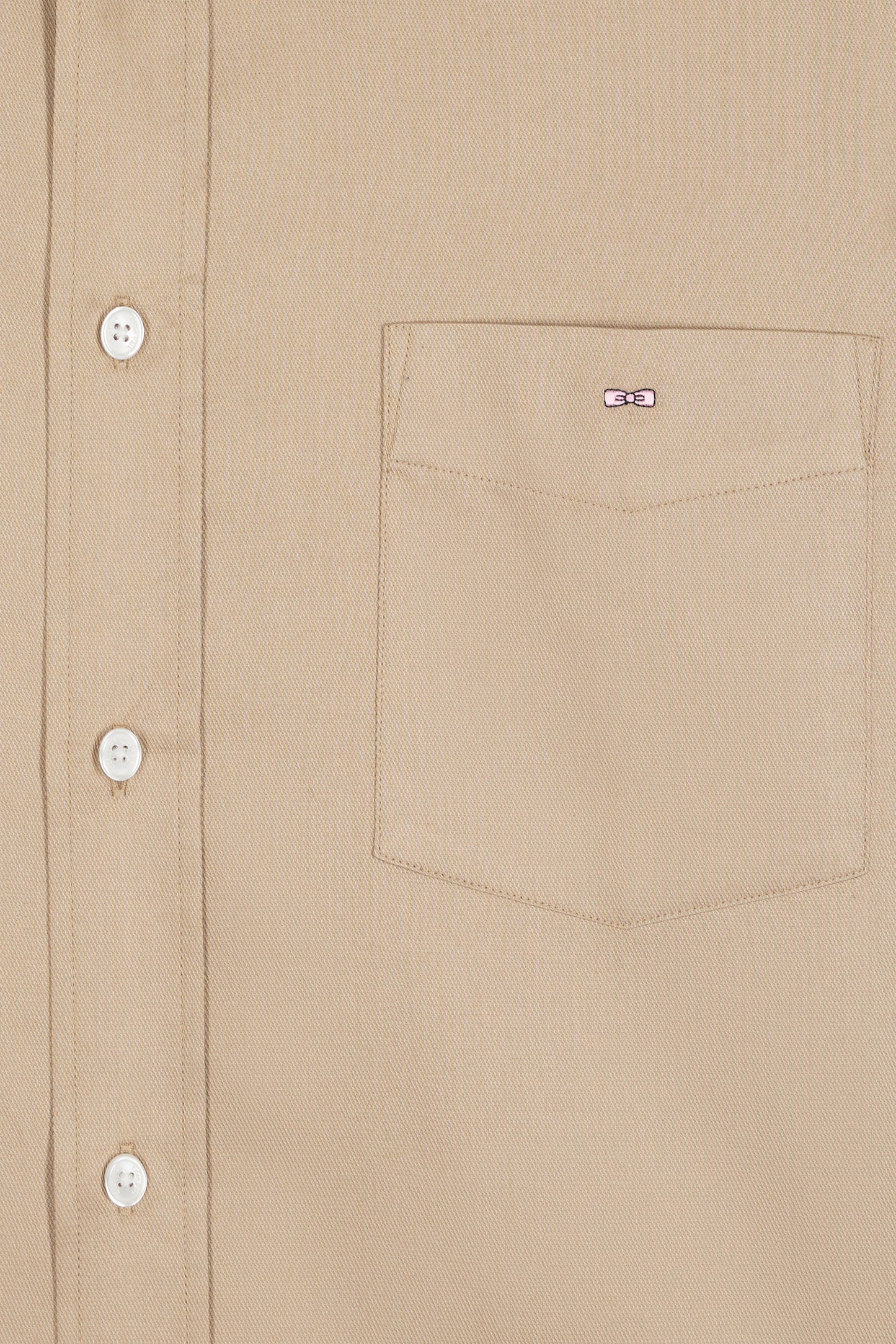 Chemise en coton piqué beige coupe droite