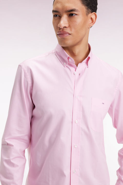 Pink cotton shirt, straight cut - Image 1
