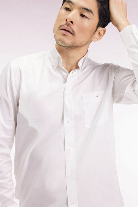 Chemise en coton blanc coupe droite - Image 1