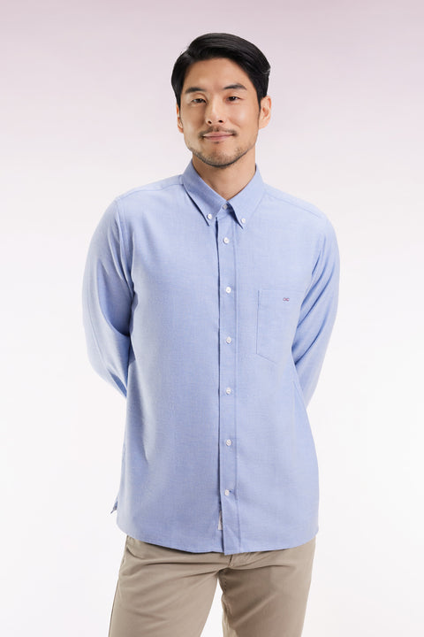 Chemise en flanelle ciel coupe droite - Image 3