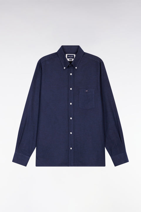 Chemise en flanelle marine coupe droite - Image 2