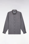 Chemise en flanelle grise coupe droite