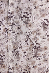Brown cotton floral print shirt, straight cut