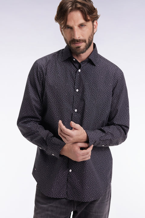 Chemise en coton bleu gris - Image 1