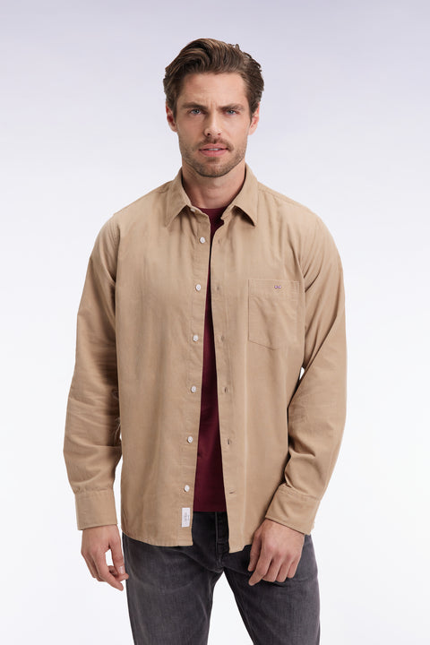 Chemise en velours beige coupe droite - Image 3