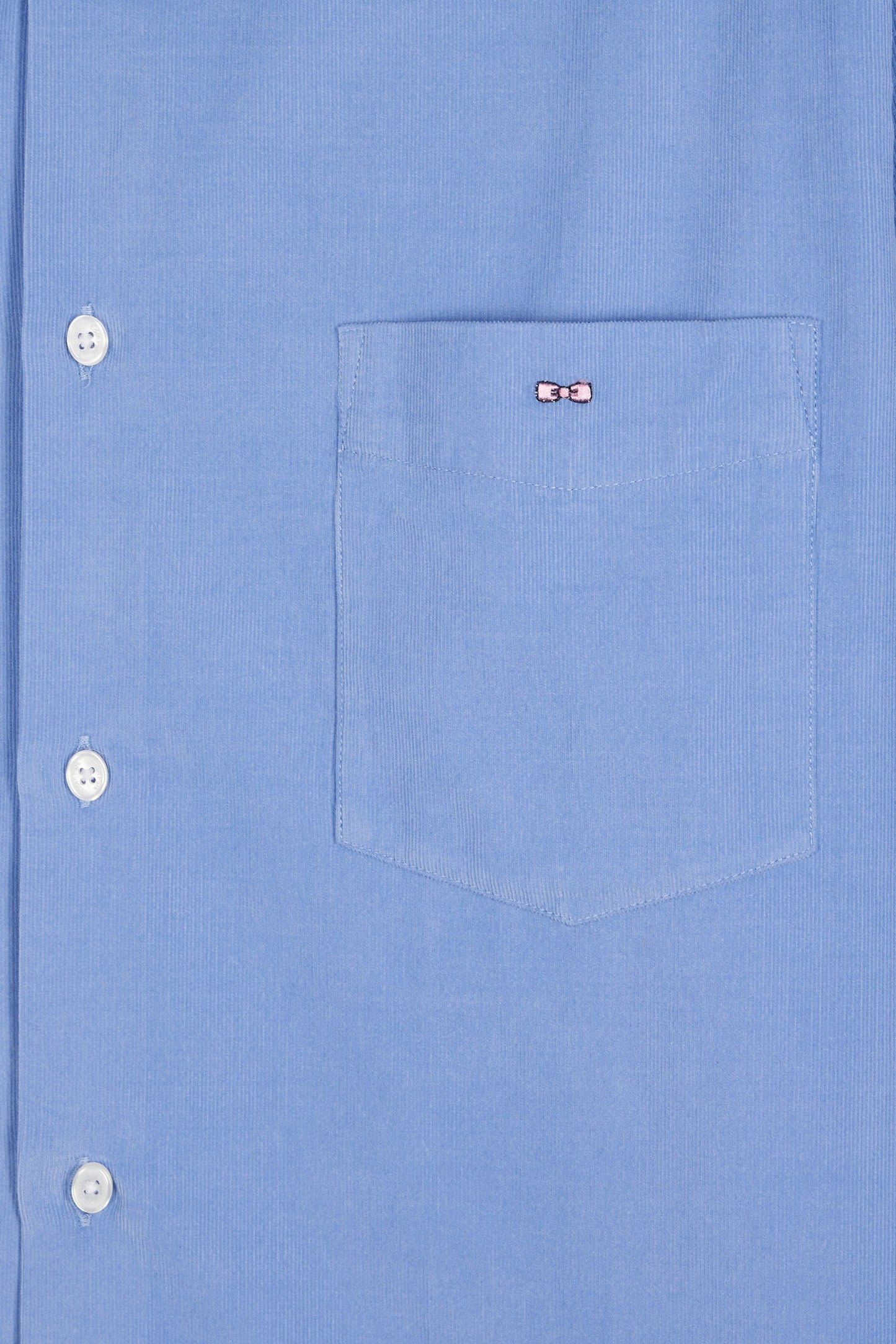 Chemise en velours ciel coupe droite