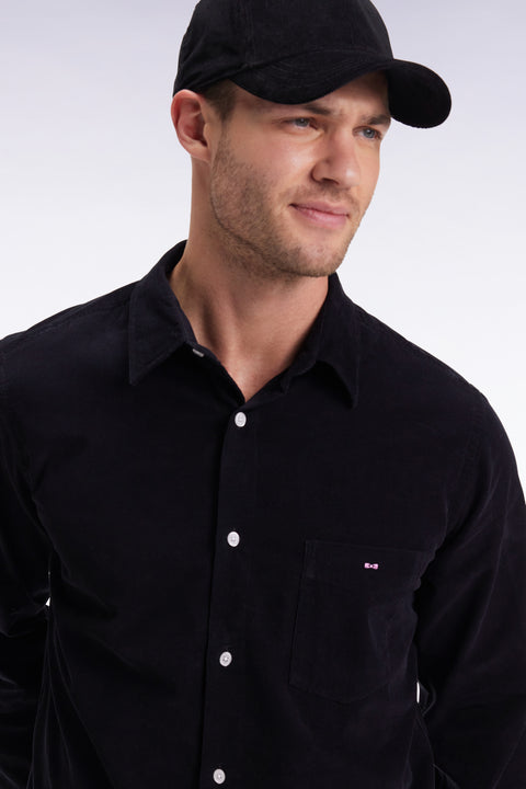 Chemise en velours noir coupe droite - Image 1