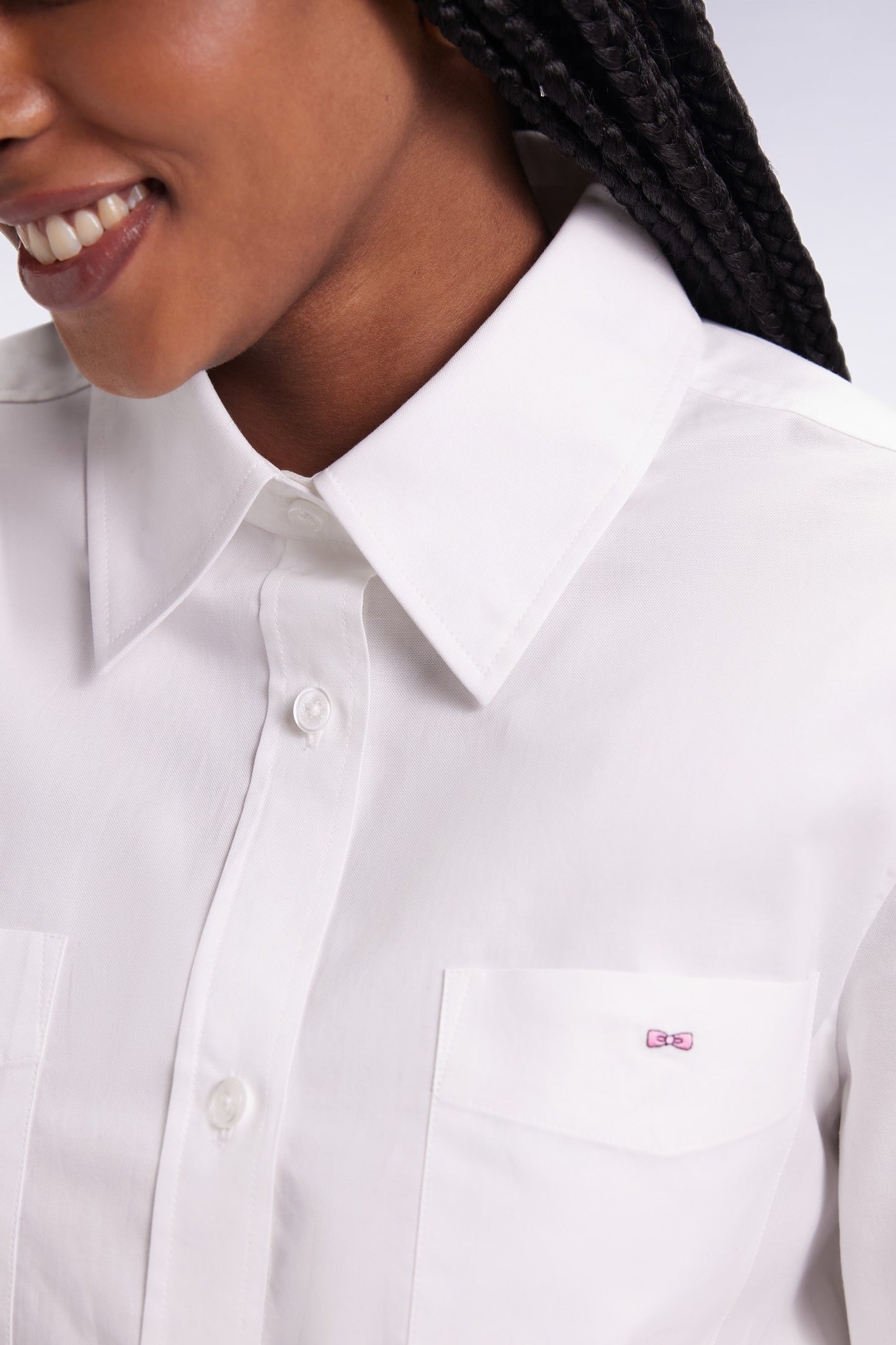 Chemise en popeline de coton blanc coupe Relaxed
