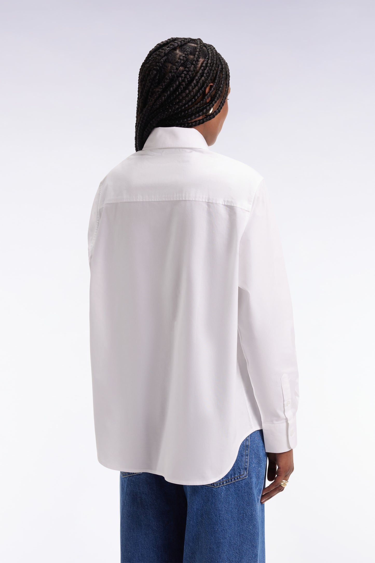 Chemise en popeline de coton blanc coupe Relaxed
