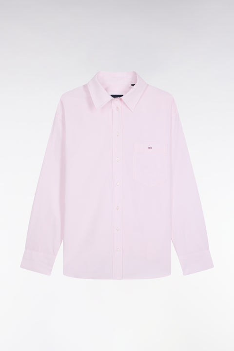Oversized pink cotton poplin shirt - Image 1