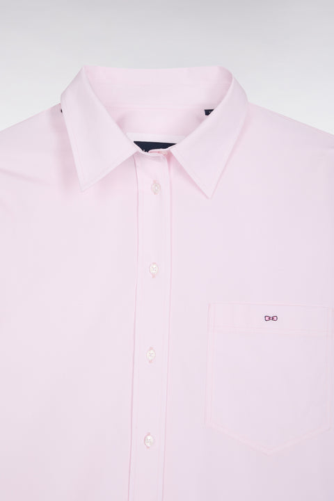 Oversized pink cotton poplin shirt - Image 2