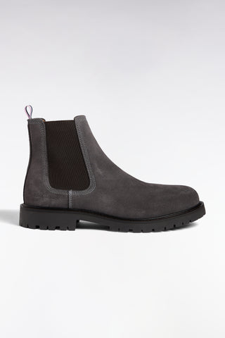 Bottines chelsea en cuir suédé gris