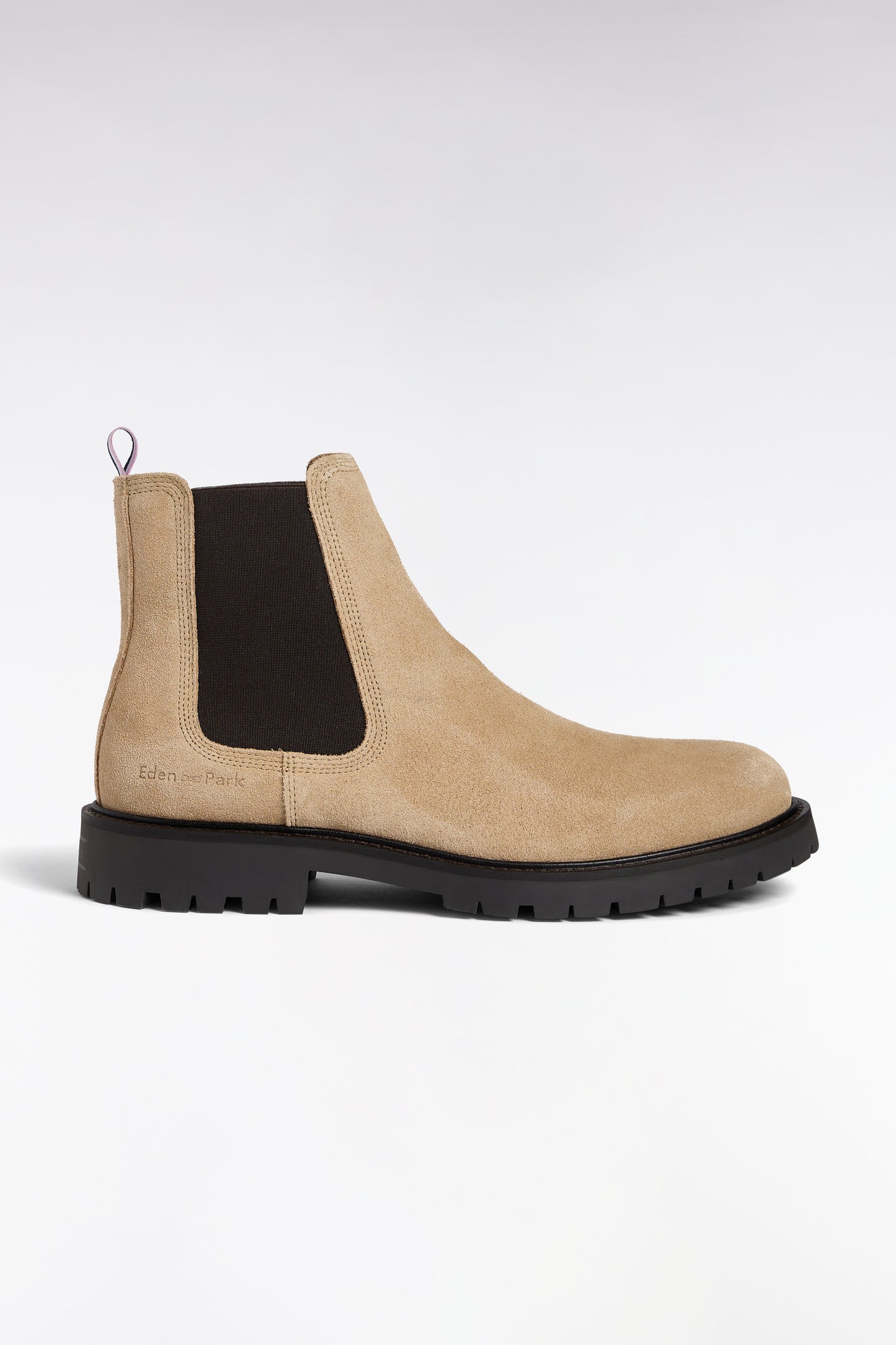 Bottines chelsea en cuir suédé beige