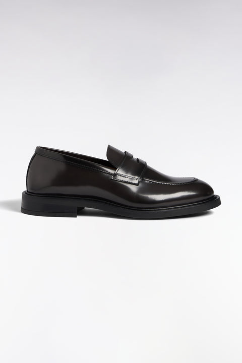 Black glacé leather loafers - Image 1