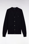 Wool and cotton navy cardigan, straight cut