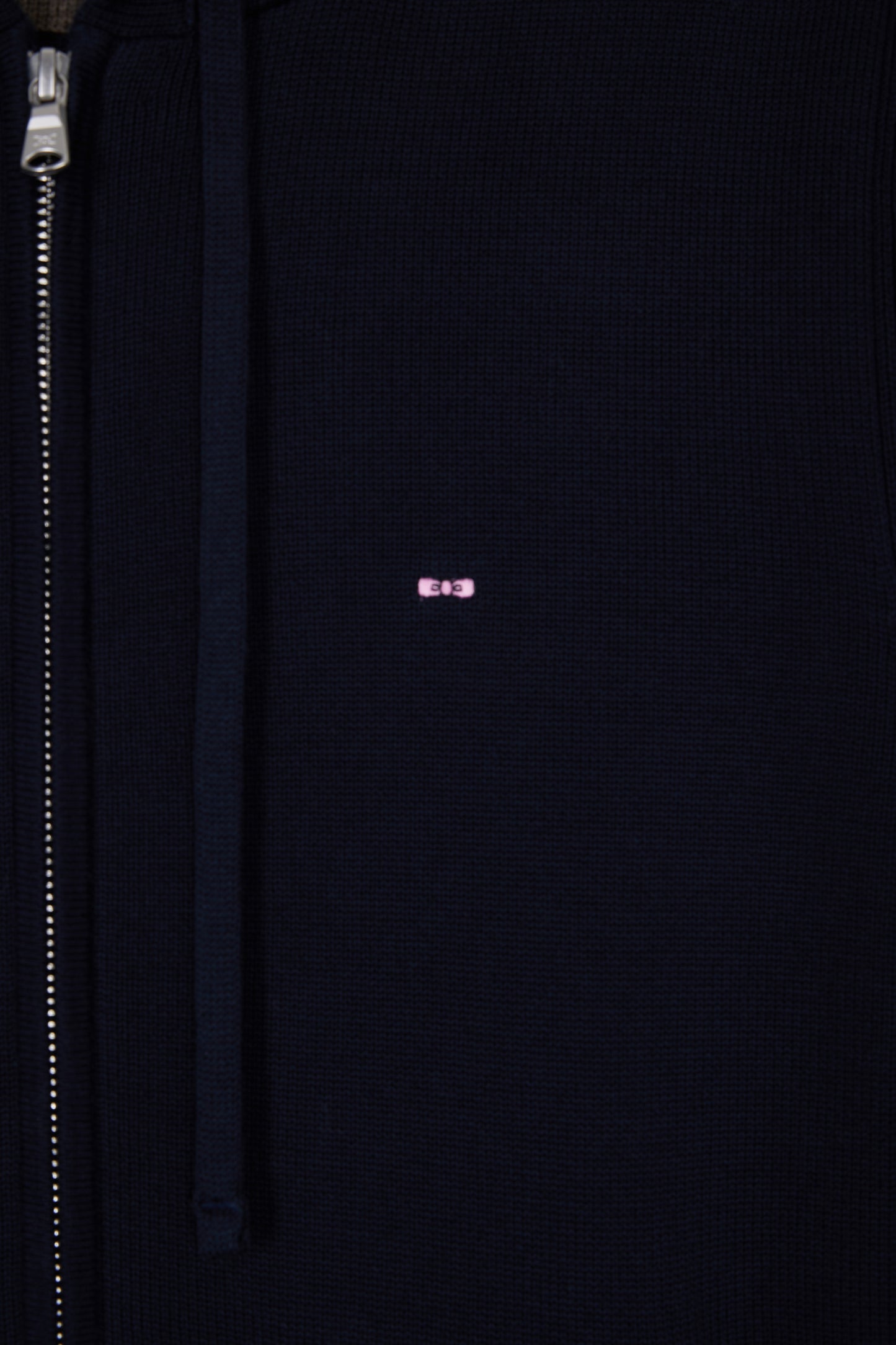 Navy cotton zip-up hoodie, straight cut