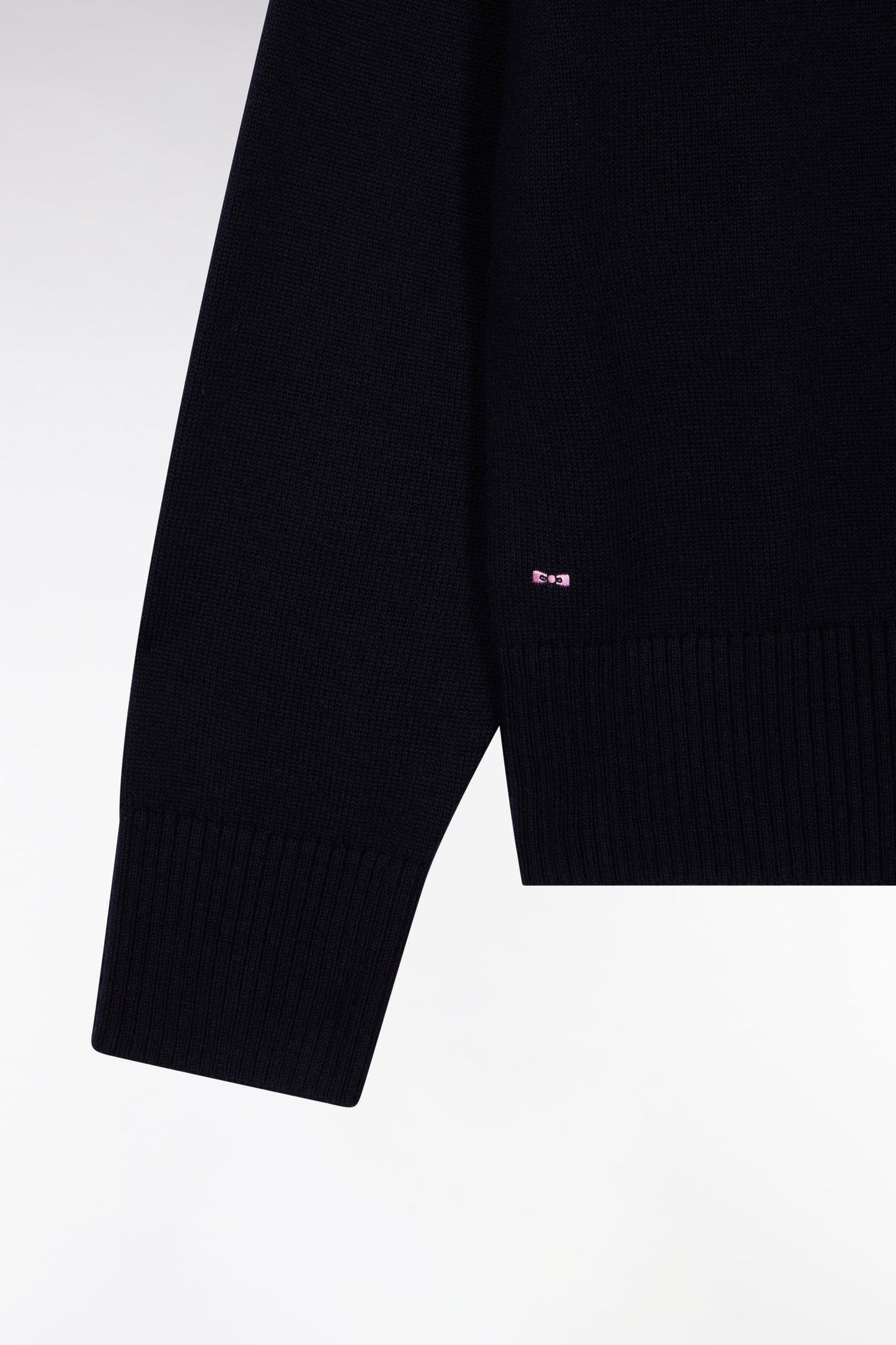 Cardigan en laine et coton marine coupe Relaxed