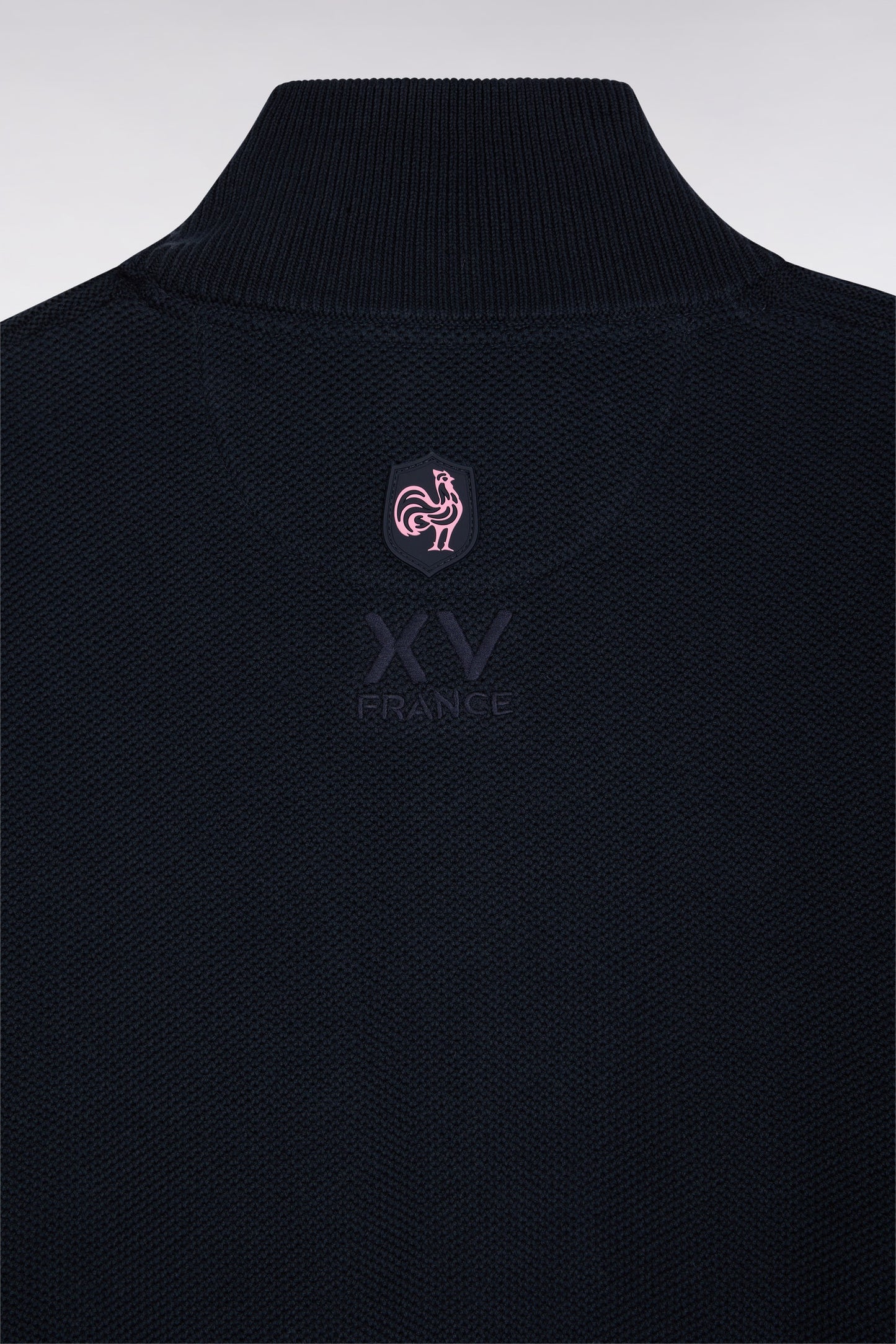 XV de France zipped cardigan in navy cotton