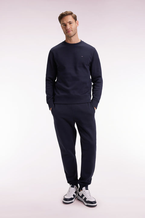 Navy brushed fleece straight-leg jogging suit - Image 3