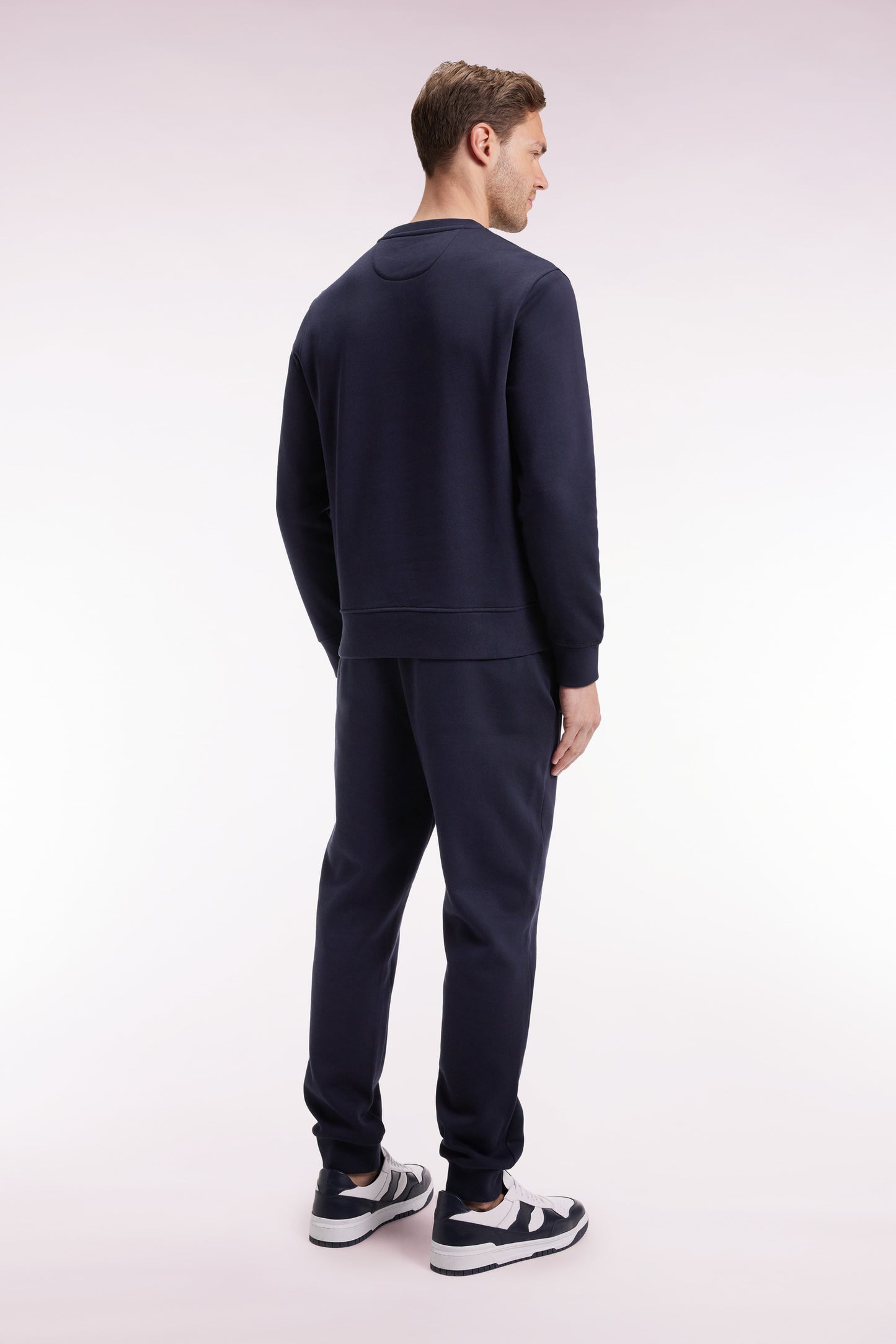Navy brushed fleece straight-leg jogging suit