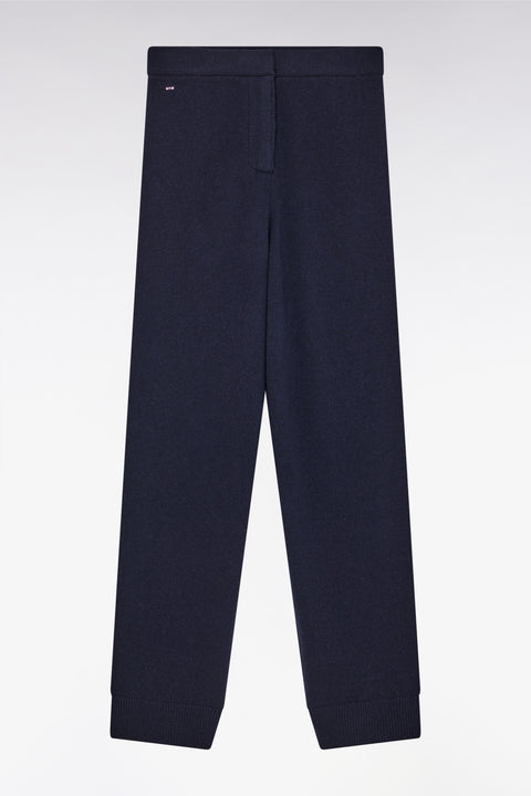 Navy wool and cashmere jogging pants Relaxed fit - Image 1